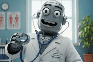 robot with stethoscope